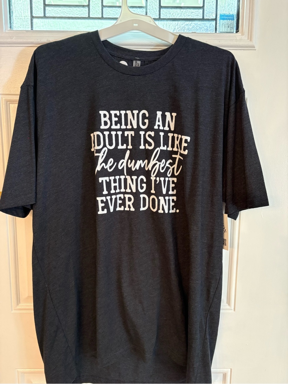 Next Level Apparel Black Short-Sleeve Graphic Tee - White Text